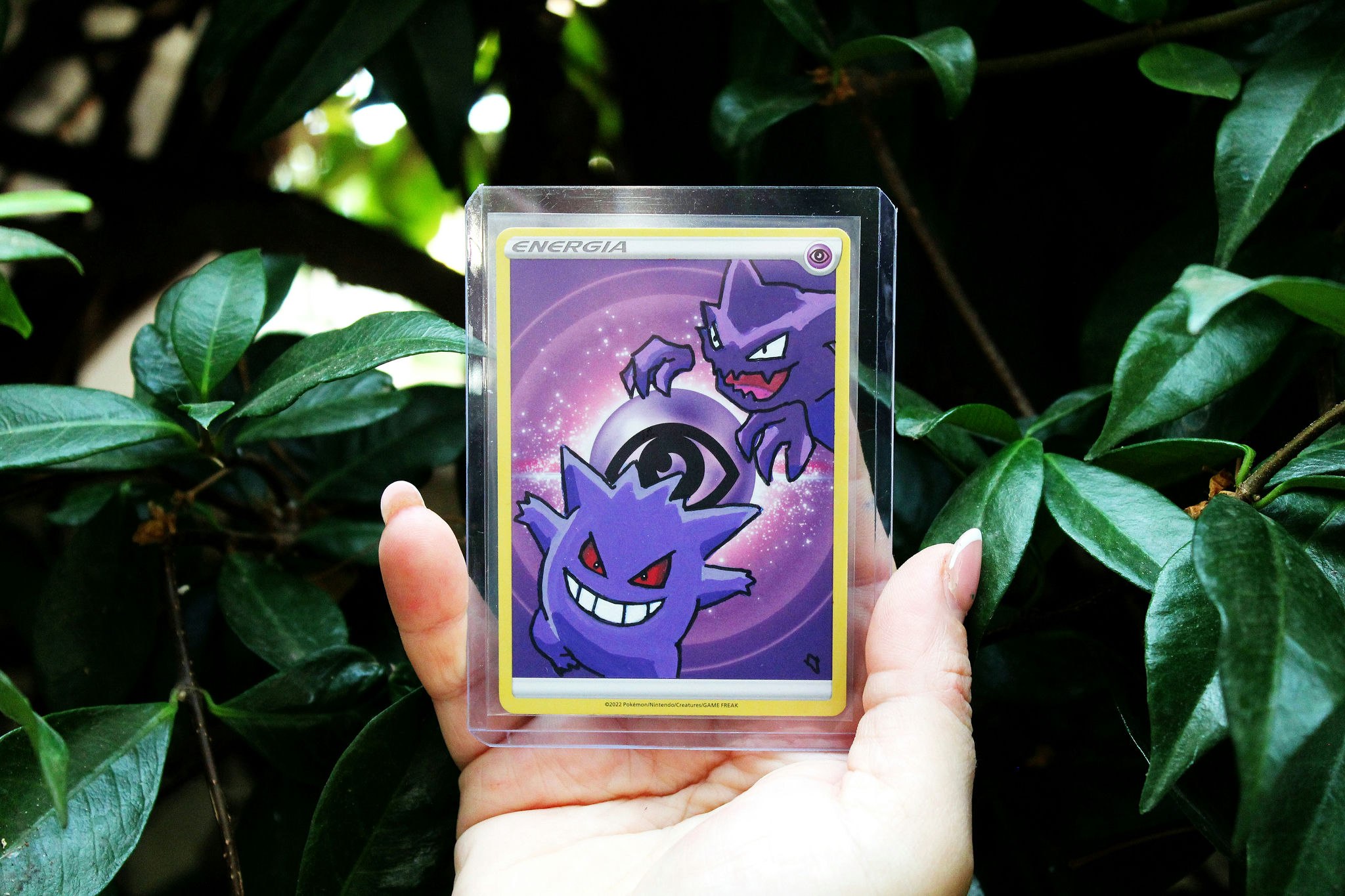Gengar e Haunter - carta PokeArt dipinta a mano